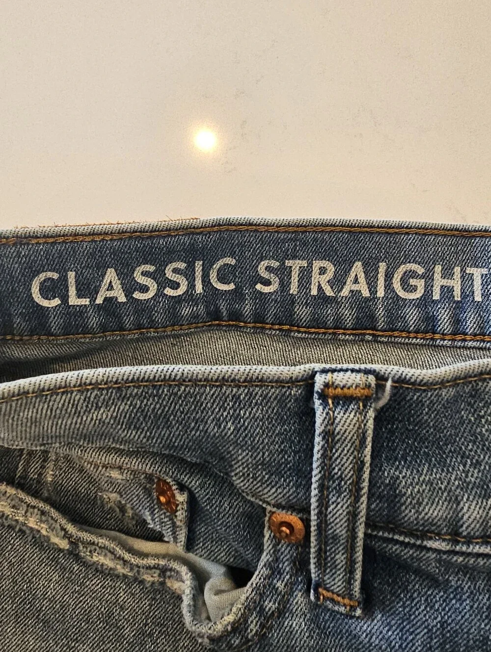 J.Crew Men’s 32T Classic Straight Light Wash Distressed Jeans